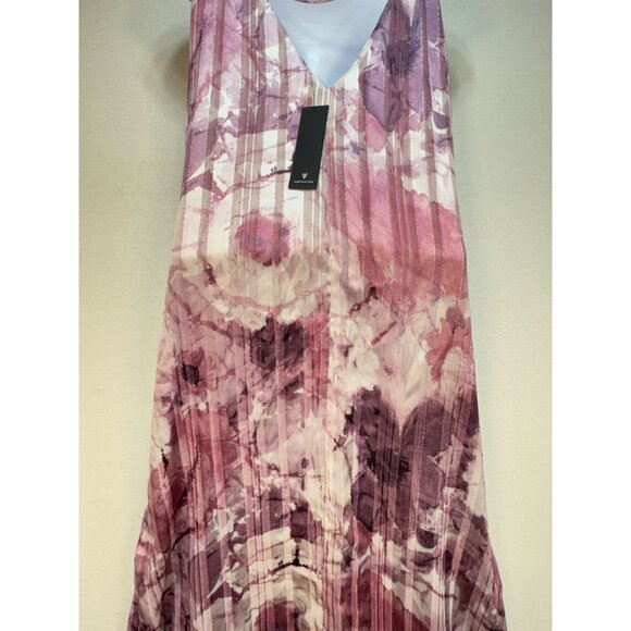 Lulus Sparkling Summer Purple Floral Lurex Maxi Dress Womens Sze L Boho Slit NWT - Picture 12 of 16